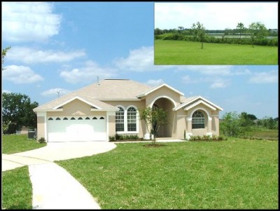 Villa Front,  insert view from pool