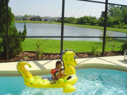Lake views from sunny pool decks